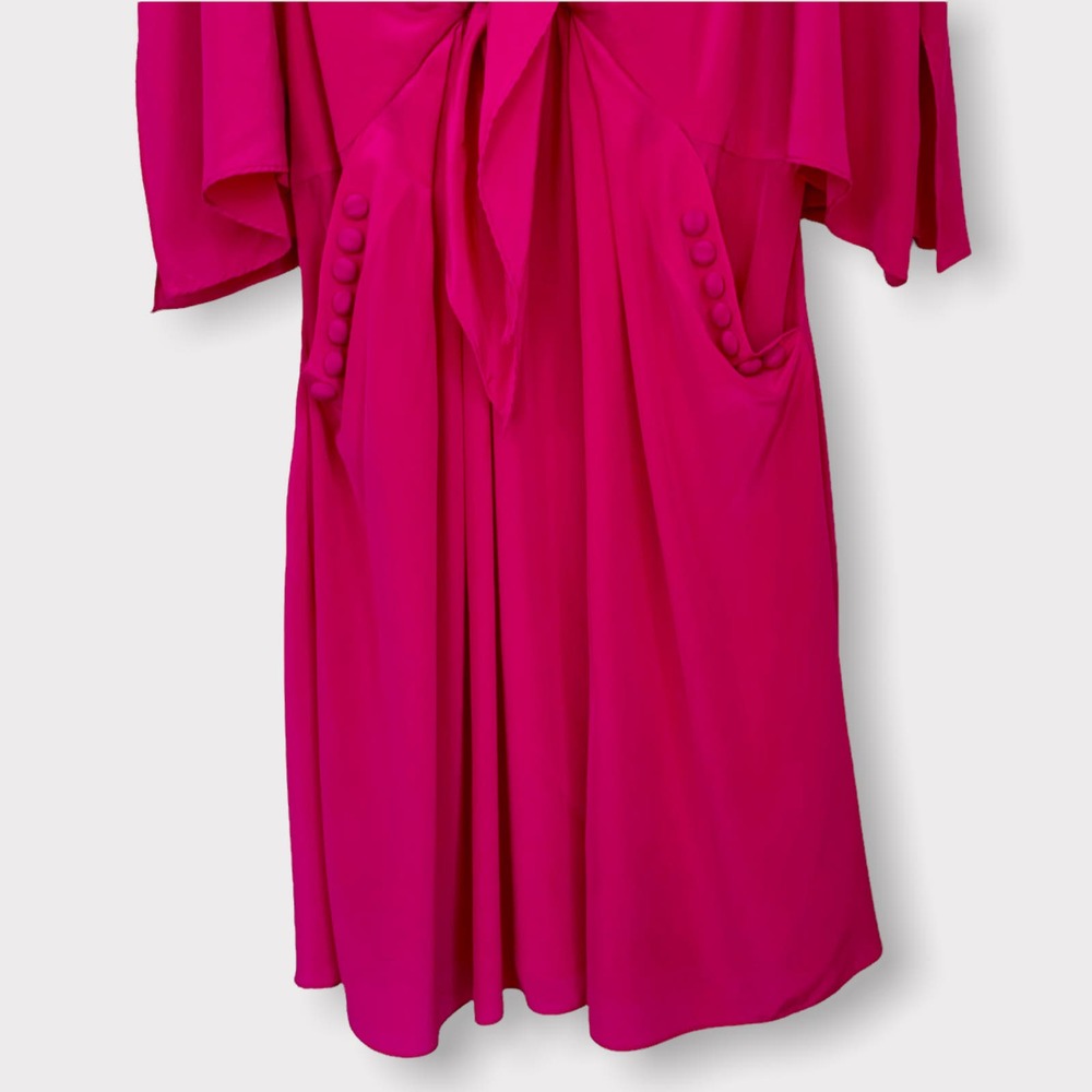 Vintage Yoana Baraschi Silk Fuschia Dress Size 4 - Picture 4 of 11